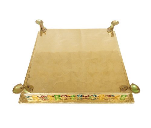 DMS RETAIL Small Rajwadi Chowki/Bajot/Pooja Chowki Pata - 8"x8" Inch dmsretail