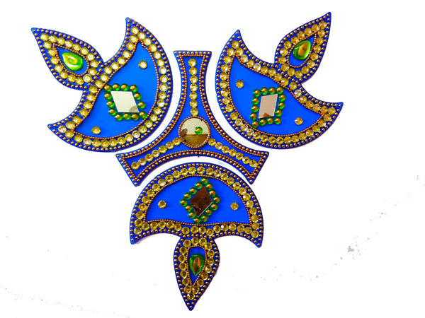DMS RETAIL Stone Studded Acrylic Rangoli in Diya Design for Diwali Decoration Floor Decoration - 4 Pcs Set - 11 Inches dmsretail