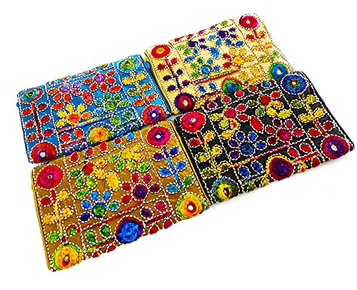 DMS RETAIL Traditional Kutchi Rajasthani Sling Bag Clutch Bag Embroiderey Sling Bag For Women And Girls |Return Favour For Guests Pack of (6) dmsretail