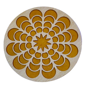 DMS RETAIL Wooden Round Rangoli Stencil for Floor Decoration Rangoli Stencil for Diwali Decoration|Reusable Rangoli Stencil for Puja Function 11 Inches Big Size Set of 1 dmsretail