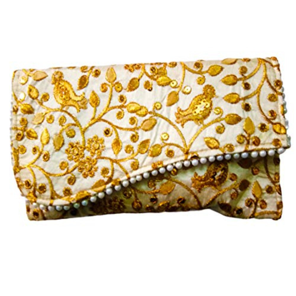 DMS Retail Embroidered Bridal Clutch For Women dmsretail