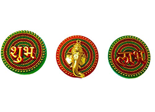DMS Retail Multicolor Acrylic Handcrafted Stone Studded Shubh Labh