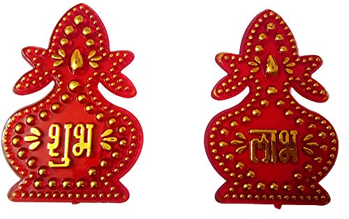 DMS Retail Multicolor Kalash Shubh Labh Sticker for Wall Decoration Swastik Sticker for Floor Decoration Diwali Decoration dmsretail