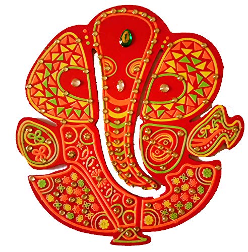 DMS Retail Printed Ganesh Wooden Idol for Home for Wall Decorations Door Decorations Diwali Items for Home dmsretail