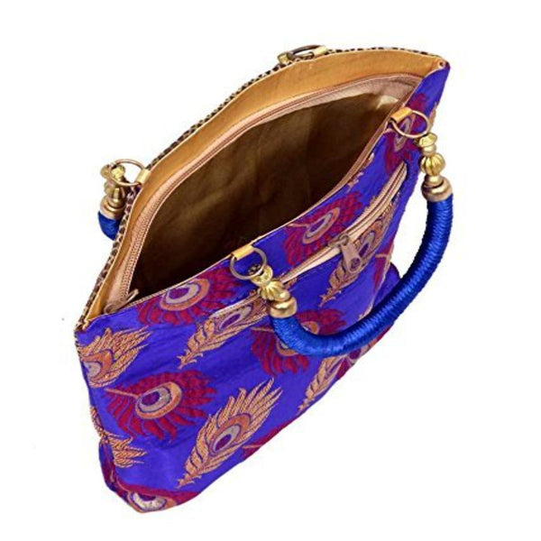 DMS Retail Purple Brocade Handbag For Women dmsretail