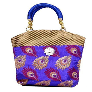 DMS Retail Purple Brocade Handbag For Women dmsretail