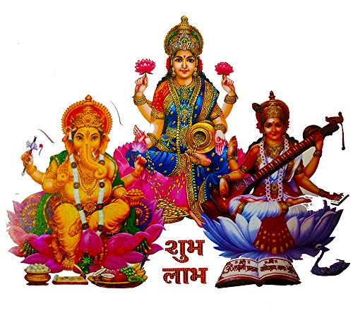 DMS Retail shubh Labh Laxmi Saraswati Ganeshji Stickers for Door