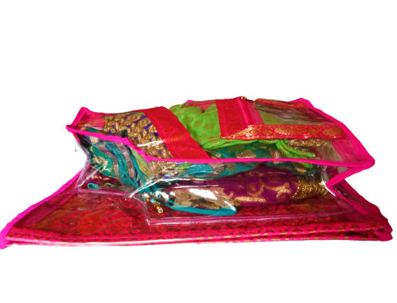 Designer 2 in 1 Brocade Attached Blouse and Saree Cover dmsretail