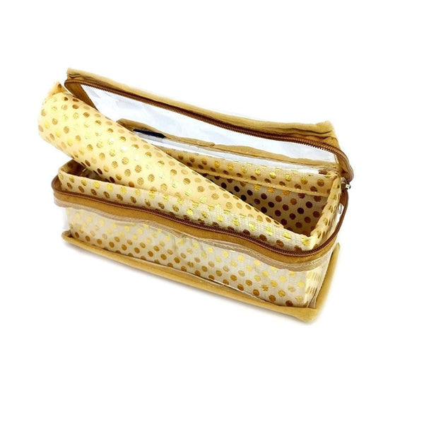 Golden Brocade Bangle Box Bangle case Bangle Organizer -1 Rod- 10 x 26 x 7 cms dmsretail