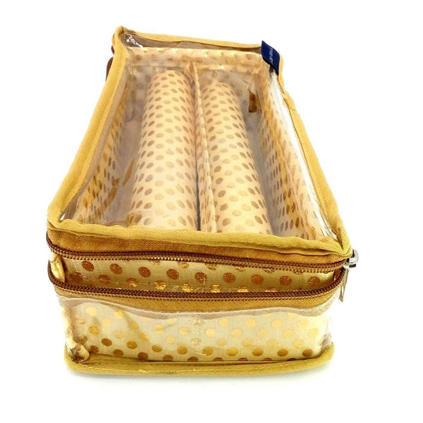 Golden Brocade Bangle Box Bangle case Bangle Organizer -2 Rod- 10 x 26 x 7 cms dmsretail