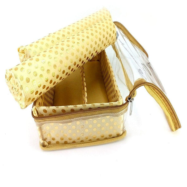 Golden Brocade Bangle Box Bangle case Bangle Organizer -2 Rod- 10 x 26 x 7 cms dmsretail