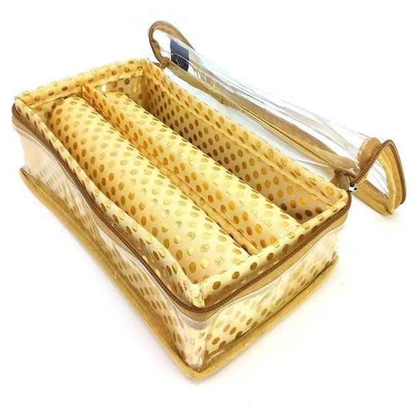 Golden Brocade Bangle Box Bangle case Bangle Organizer -2 Rod- 10 x 26 x 7 cms dmsretail