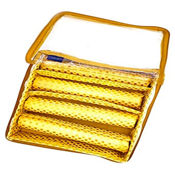 Golden Brocade Bangle Box Bangle case Bangle Organizer 4 Rod- (25 x 26 x 7 cms) dmsretail