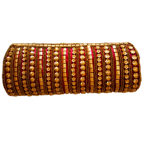 Golden Ethnic Handcrafted Silk Party Clutch Evening Clutches For Women Bridal Clucth dmsretail