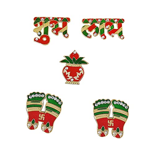 Metal Shubh Labh Kalash Laxmi Feet for Wall Decoration|Home
