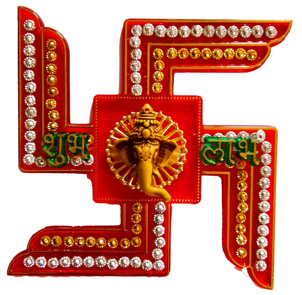 Multicolor Acrylic Shubh Labh Swastik Sticker for Door Decoration |Diwali Sticker for Home Decoration-Complete Package in One-Big Size - 6X6 INCHES dmsretail