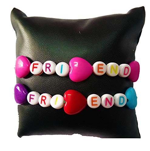 Multicolor Heart Studded Alphabetic Friendship Bracelet For Girls And