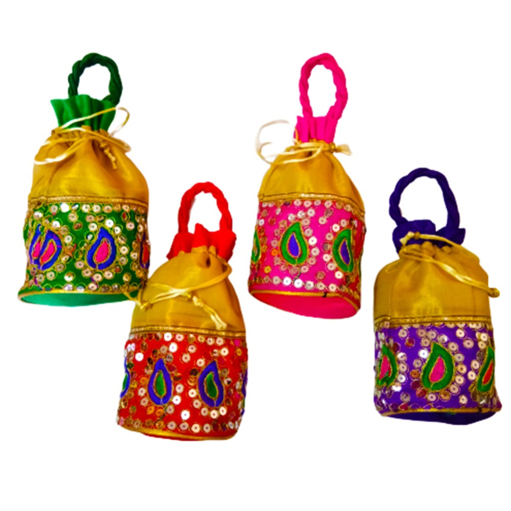 Multicolored Embroidered Rajasthani Traditional Potli Bag Ethnic