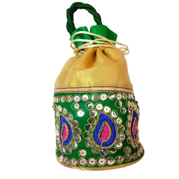 Multicolored Embroidered Rajasthani Traditional Potli Bag Ethnic Potli Bag For Women dmsretail