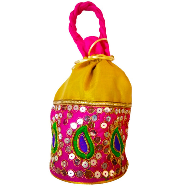 Multicolored Embroidered Rajasthani Traditional Potli Bag Ethnic Potli Bag For Women dmsretail