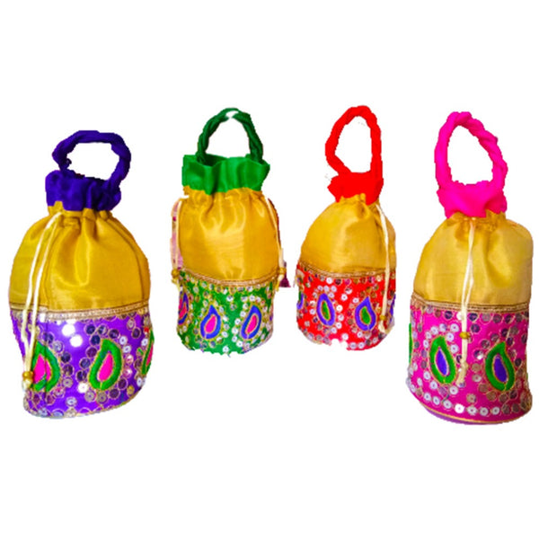 Multicolored Embroidered Rajasthani Traditional Potli Bag Ethnic Potli Bag For Women dmsretail