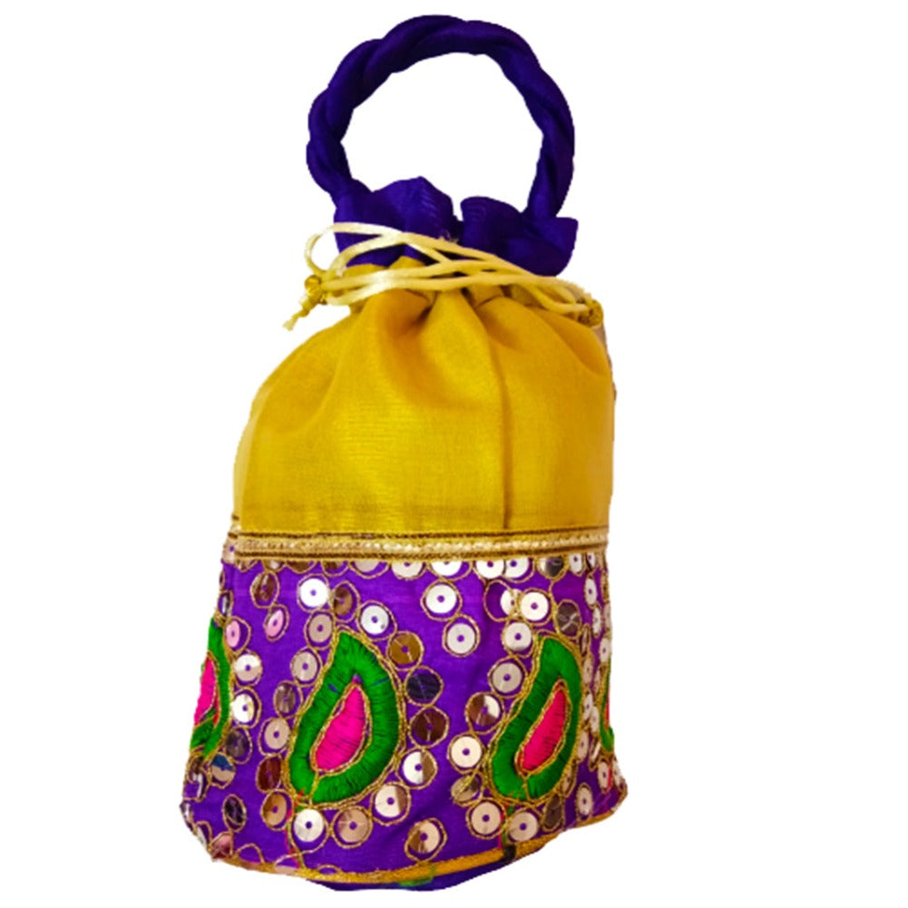 Multicolored Embroidered Rajasthani Traditional Potli Bag Ethnic
