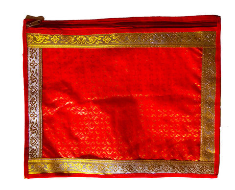 Printed Designer Transparent Saree Cover Red dmsretail