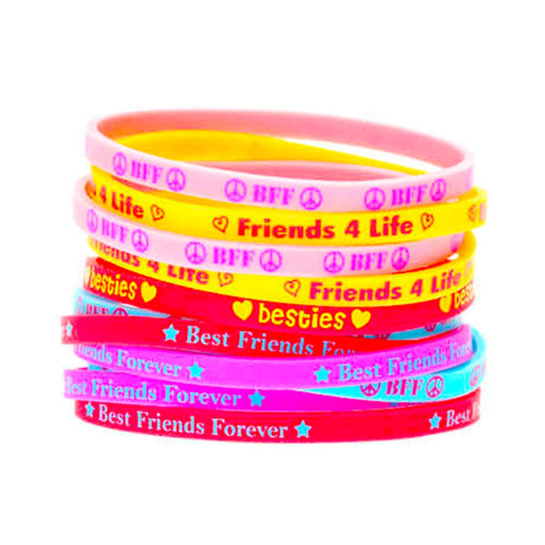 Printed Multicolor Rubber Friendship Band for Girls and Boys Friendshi dmsretail