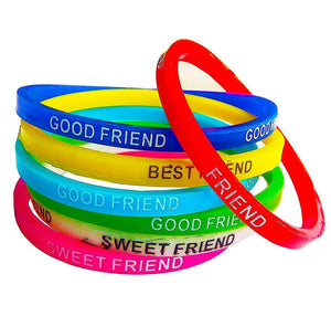 Printed Multicolor Rubber Thin Friendship Band for Girls and Boys Friendship Belt for Friends Friendship Bracelets Free Size dmsretail