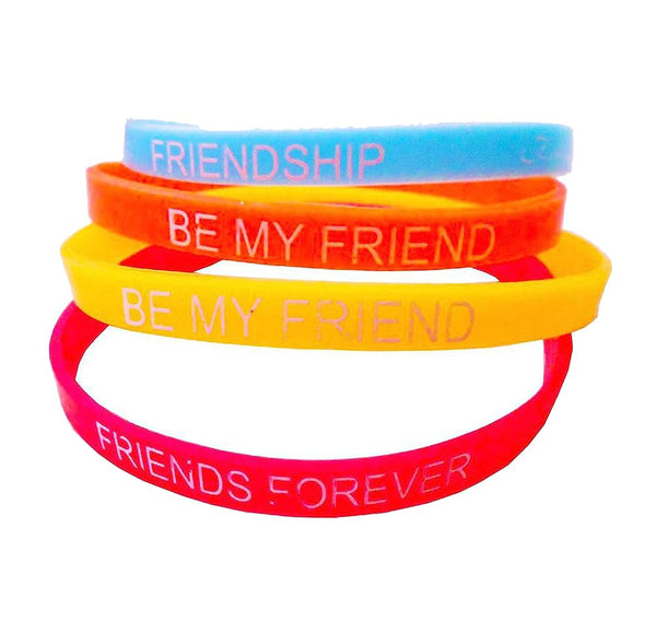 Printed Multicolor Rubber Thin Friendship Band for Girls and Boys Friendship Belt for Friends Friendship Bracelets Free Size dmsretail