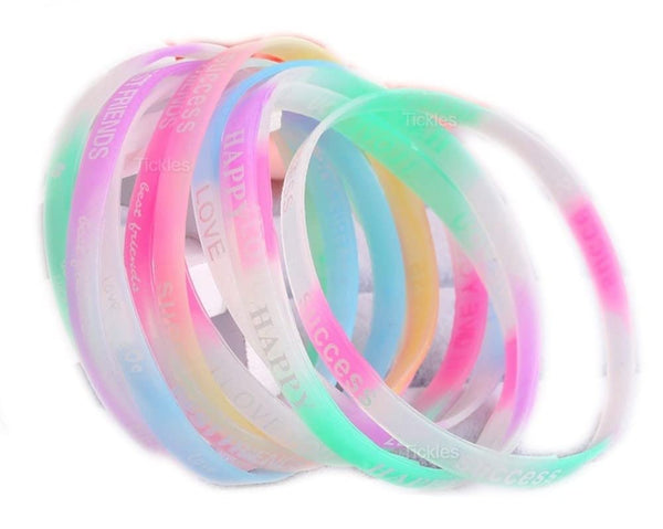 Silicone Friendship Band | Friendship Belt | Bracelet For Friends Girls Boys, Set of 24 (Color: Multicolor, Free Size) dmsretail
