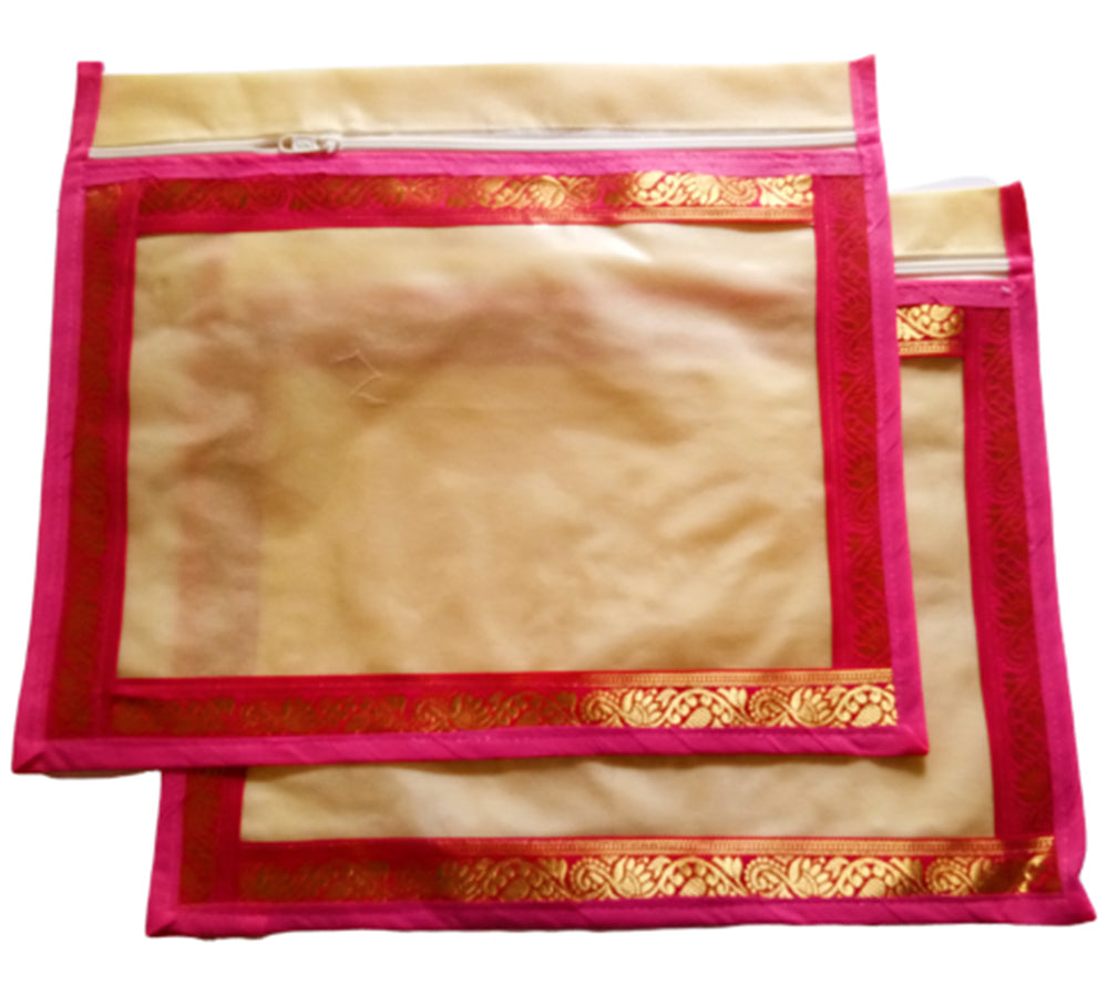 Transparent Non Wooven Single Saree Cover Set Saree Covers with Zip Lehenga Cover wordrobe Organizer dmsretail